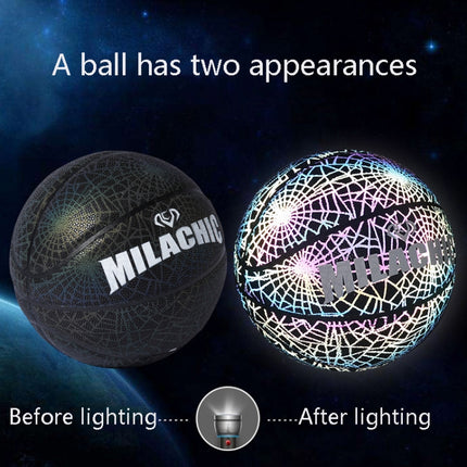 MILACHIC Number 7 Rainbow Reflective Cool Basketball(Spider Pattern 6735)-garmade.com