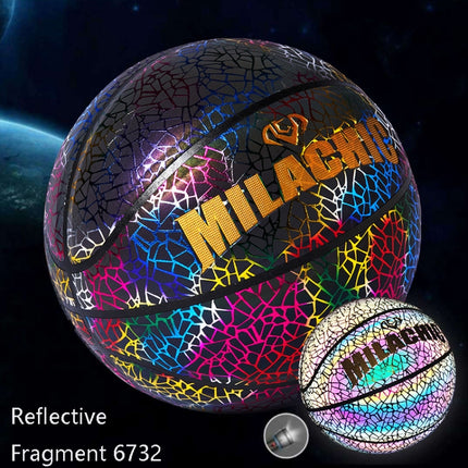 MILACHIC Number 7 Sports Cool Night Light Reflective Basketball(Reflective Fragment 6732)-garmade.com