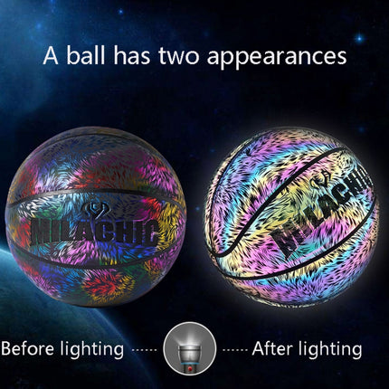 MILACHIC Number 7 Sports Cool Night Light Reflective Basketball(Reflective Fragment 6732)-garmade.com