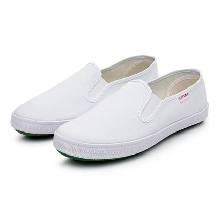 LuTai Men & Women Casual Simple Canvas Shoes Student Low-Top Sneakers, Size: 35(White)-garmade.com