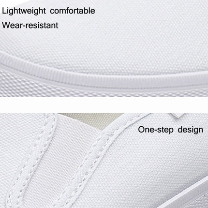 LuTai Men & Women Casual Simple Canvas Shoes Student Low-Top Sneakers, Size: 36(White)-garmade.com