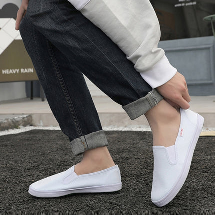 LuTai Men & Women Casual Simple Canvas Shoes Student Low-Top Sneakers, Size: 37(White)-garmade.com