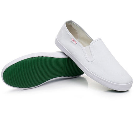 LuTai Men & Women Casual Simple Canvas Shoes Student Low-Top Sneakers, Size: 44(White)-garmade.com