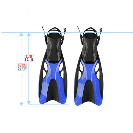 Adjustable Swimming Diving Fins Professional Diving Equipment For Adults, Size: M(Blue)-garmade.com