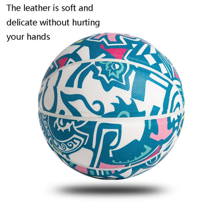 MILACHIC Number 7 Standard Ball Printed Non-Slip Wear-Resistant Outdoor Basketball(Blue)-garmade.com