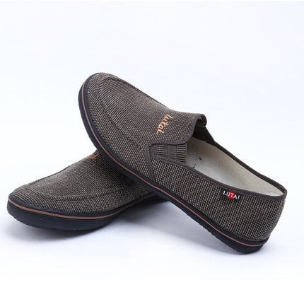 LuTai Men Loafers Rubber Sole Shoes Breathable Wear-Resistant Casual Shoes, Size: 38(1216 Gray)-garmade.com