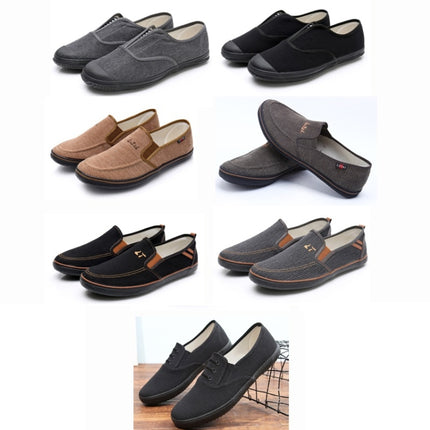 LuTai Men Loafers Rubber Sole Shoes Breathable Wear-Resistant Casual Shoes, Size: 38(2001 Gray)-garmade.com