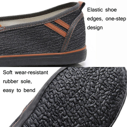LuTai Men Loafers Rubber Sole Shoes Breathable Wear-Resistant Casual Shoes, Size: 38(2001 Black)-garmade.com
