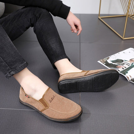 LuTai Men Loafers Rubber Sole Shoes Breathable Wear-Resistant Casual Shoes, Size: 38(2001 Gray)-garmade.com