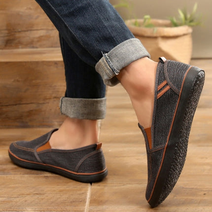 LuTai Men Loafers Rubber Sole Shoes Breathable Wear-Resistant Casual Shoes, Size: 38(2001 Gray)-garmade.com