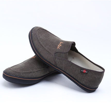 LuTai Men Loafers Rubber Sole Shoes Breathable Wear-Resistant Casual Shoes, Size: 39(1216 Gray)-garmade.com