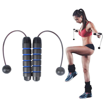 2 PCS Indoor Ropeless Skipping Fitness Exercise Weight Rope(Black Blue )-garmade.com