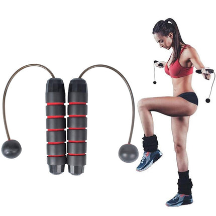 2 PCS Indoor Ropeless Skipping Fitness Exercise Weight Rope(Black Red)-garmade.com