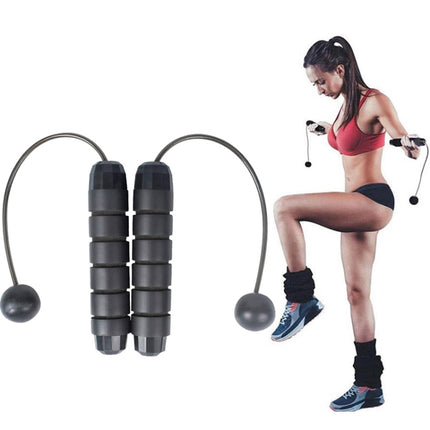 2 PCS Indoor Ropeless Skipping Fitness Exercise Weight Rope(Black)-garmade.com