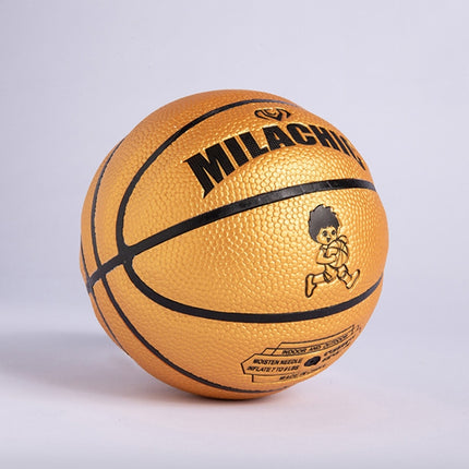 MILACHIC Number 1 Mini Rubber Hollow Glue Stretch Training Basketball(Gold)-garmade.com