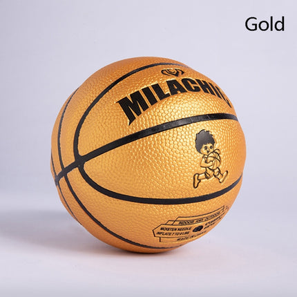 MILACHIC Number 1 Mini Rubber Hollow Glue Stretch Training Basketball(Gold)-garmade.com