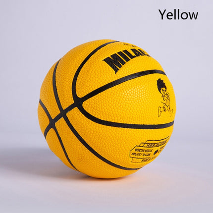 MILACHIC Number 1 Mini Rubber Hollow Glue Stretch Training Basketball(Yellow)-garmade.com