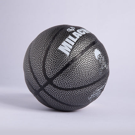 MILACHIC Number 1 Mini Rubber Hollow Glue Stretch Training Basketball(Black)-garmade.com