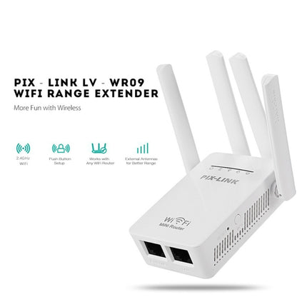 PIX-LINK LV-WR09 300Mbps WiFi Range Extender Repeater Mini Router(AU Plug)-garmade.com