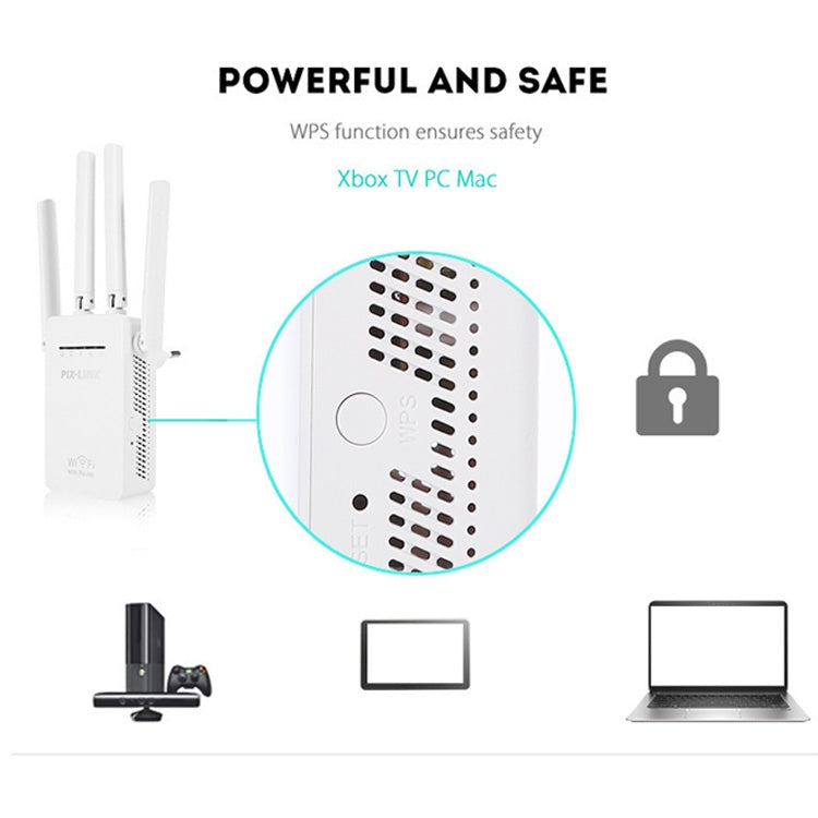 PIX-LINK LV-WR09 300Mbps WiFi Range Extender Repeater Mini Router(EU Plug)