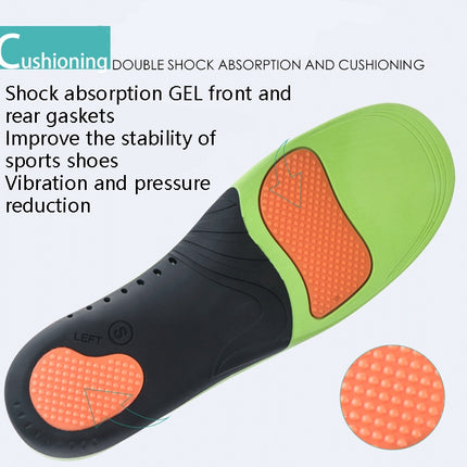 JH-209 Thicken Shock-absorbing Breathable and Comfortable Insole, Size: S 39-40(Green Orange + bk Mesh Cloth)-garmade.com