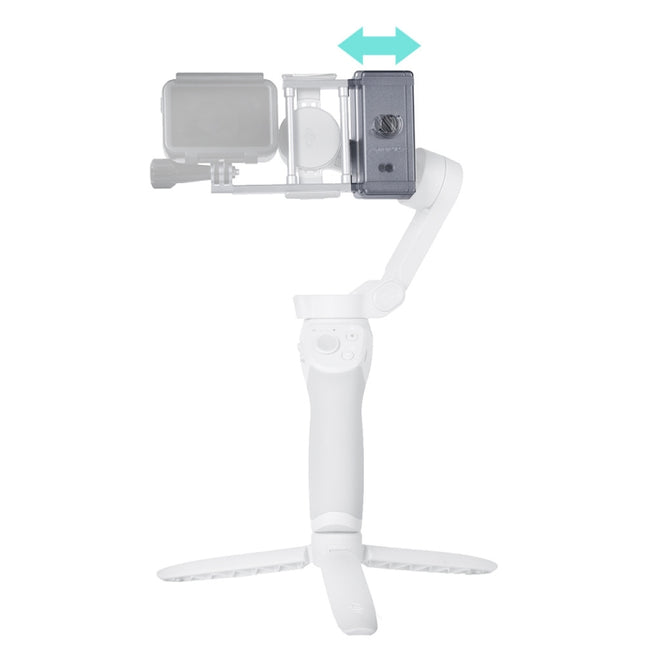 Sunnylife OM4-Q9417 Aluminum Alloy Mount Plate Adapter Action Camera Clamp Adapter Clip for DJI OSMO Action / GoPro HERO9 Black /8 Black, DJI Osmo Mobile 3 / OM4 Gimbal-garmade.com