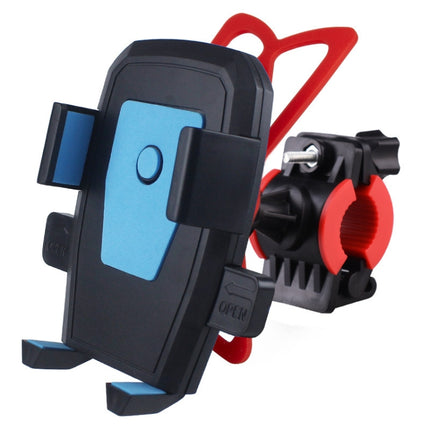 Bicycle Automatic Lock Mobile Phone Bracket 360 Degree Rotating Carrier Cycling Bracket(Blue (Silicone Strap))-garmade.com