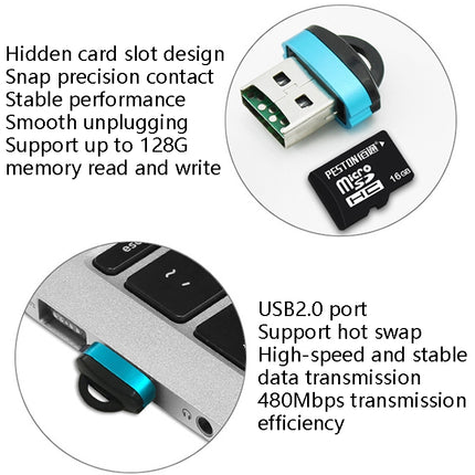 10 PCS 480Mbps Mini Micro SD Card Mobile Phone High-Speed TF Memory Card Reader Computer Car Speaker Card Reader(Golden)-garmade.com