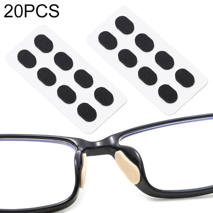20 PCS Glasses Nose Strip Soft EVA Sponge Nose Mat Comfortable No Pressure Mark Does Not Remove Makeup Anti-Height Eye Frame Nose(Black 1.0mm)-garmade.com