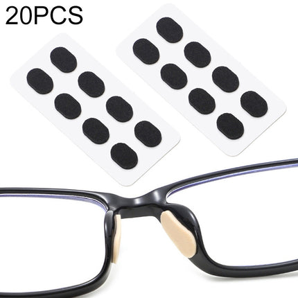 20 PCS Glasses Nose Strip Soft EVA Sponge Nose Mat Comfortable No Pressure Mark Does Not Remove Makeup Anti-Height Eye Frame Nose(Black 1.5mm)-garmade.com