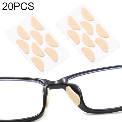 20 PCS Glasses Nose Strip Soft EVA Sponge Nose Mat Comfortable No Pressure Mark Does Not Remove Makeup Anti-Height Eye Frame Nose(D-type Skin Color 1.5mm)-garmade.com