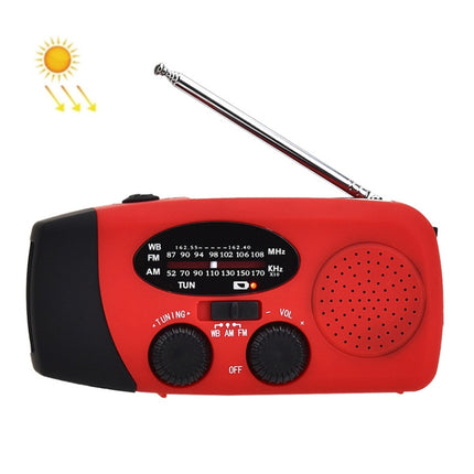 HRD-902 Multifunctional Hand Crank Solar Power LED Flashlight Emergency Alarm FM Radio-garmade.com
