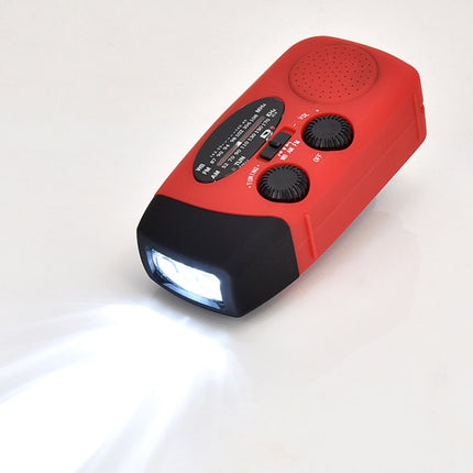 HRD-902 Multifunctional Hand Crank Solar Power LED Flashlight Emergency Alarm FM Radio-garmade.com