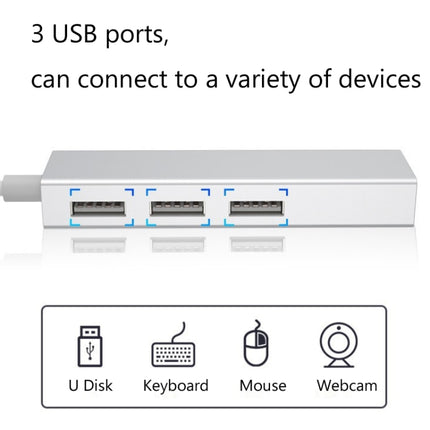 YH-U1009 3 x USB 3.0 + RJ45 to USB 3.0 External Drive-Free HUB for Laptops, Random Color Delivery-garmade.com