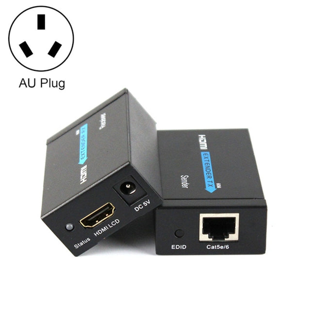 HDY-60 HDMI to RJ45 60m Extender Single Network Cable to For HDMI Signal Amplifier(AU Plug)-garmade.com