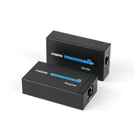 HDY-60 HDMI to RJ45 60m Extender Single Network Cable to For HDMI Signal Amplifier(UK Plug)-garmade.com