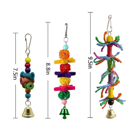 10 in 1 Parrot Toy Set Ladder Mirror String Of Bells-garmade.com