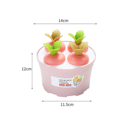 2 PCS Summer Carrot Potted Ice Cream Mold Homemade Ice Tray Round Four(Pink)-garmade.com