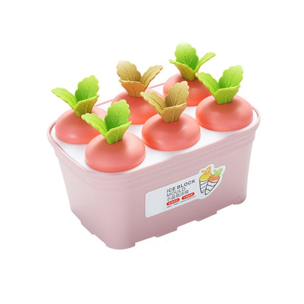 2 PCS Summer Carrot Potted Ice Cream Mold Homemade Ice Tray Rectangle(Pink)-garmade.com