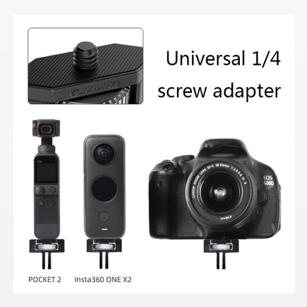 Sunnylife 1/4 inch Metal Adjustable Adapter For DJI Pocket 2 / FIMI PALM 2 / Insta360 One X-2(Dark Grey)-garmade.com
