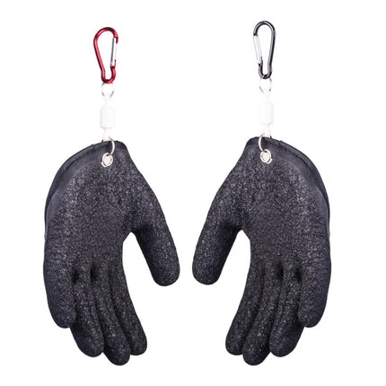 1 Pair Anti-Skid Catch Fish Latex Gloves Stab-resistant Waterproof Fishing Gloves, Specification: Left+Right+Magnetic Buckles-garmade.com