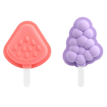 3 PCS Household Silicone Popsicle Ice Cream Mold With Lid, Specification: Strawberry + Grape-garmade.com