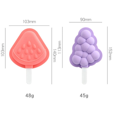 3 PCS Household Silicone Popsicle Ice Cream Mold With Lid, Specification: Strawberry + Grape-garmade.com