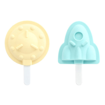 3 PCS Household Silicone Popsicle Ice Cream Mold With Lid, Specification: Flying Saucer + Rocket-garmade.com