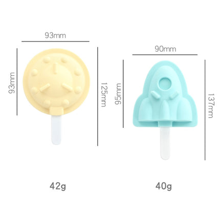 3 PCS Household Silicone Popsicle Ice Cream Mold With Lid, Specification: Flying Saucer + Rocket-garmade.com