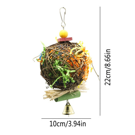 2 in 1 Parrot Toy Sepak Takraw Paper Brushed Grass Bite Ball-garmade.com