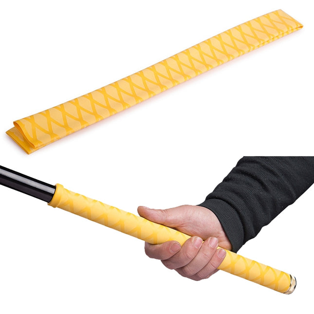 2 PCS 1m Fish Rod Heat Shrinkable Hand Handling Insulation Non-Slip Waterproof Sleeve, Specification: Diameter 18mm(Yellow )-garmade.com