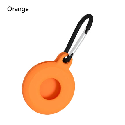 4 PCS Round Shape Shockproof Anti-scratch Silicone Protective Case with Carabiner for AirTag(Orange)-garmade.com