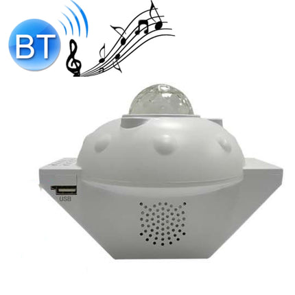 SC522-01 USB Bluetooth Music Watermark Starry Sky Projection Light LED Stage Light Night Light(White)-garmade.com