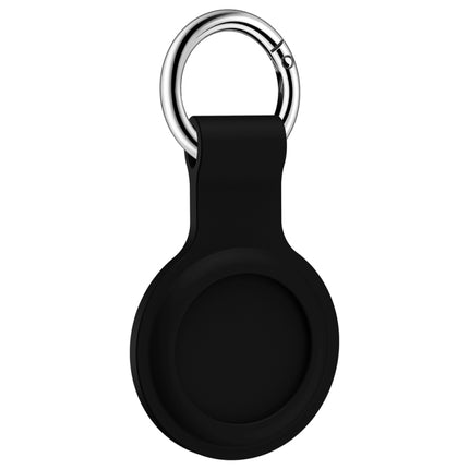 2 PCS Shockproof Anti-scratch Silicone Protective Case with Hook for AirTag(Black)-garmade.com